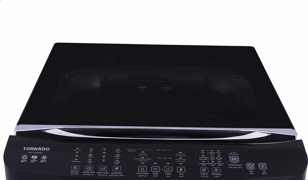 غسالة ملابس تورنيدو 15 كجم DDM انفرتر بطلمبة استانلس TWT-TLD15RSC