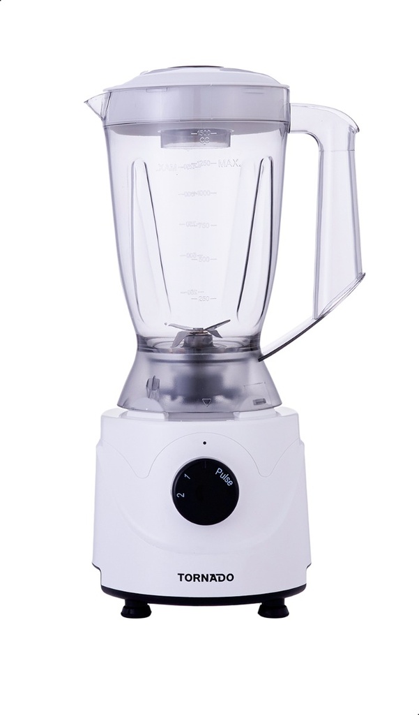 خلاط كهربائي تورنيدو 400 وات 1.5 لتر 2 مطحنة أبيض BL400/2-WHITE
