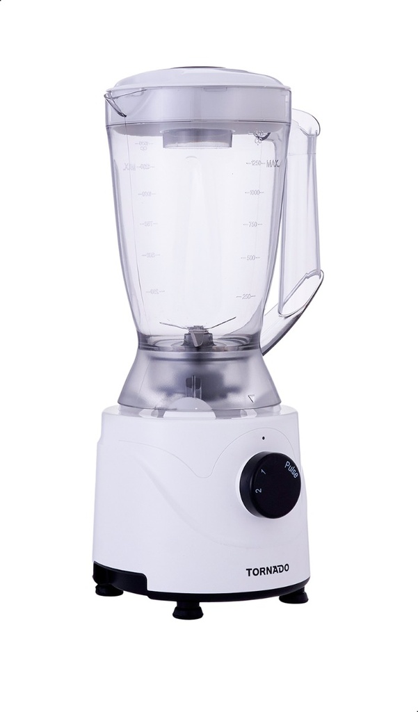 خلاط كهربائي تورنيدو 400 وات 1.5 لتر 2 مطحنة أبيض BL400/2-WHITE