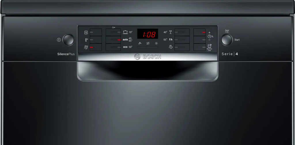غسالة اطباق بوش سيريز 4، فري ستاندينج، 60 سم، 13 فرد، اسود - SMS46NB01V
