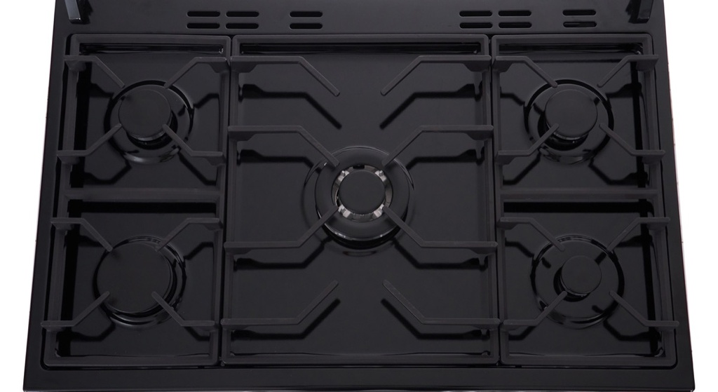 بيكو بوتجاز 5 شعلة - امان كامل - اسود 90 سم- مروحة تبريد – مروحة طهى - حوامل زهر 7721889262 1 قطعه