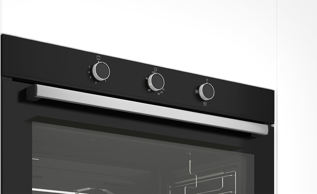 فرن غاز مع شواية مدمجة، 2 مروحة، مقاس 90 سم، موديل BBWHT12104BS، لون أسود من بيكو