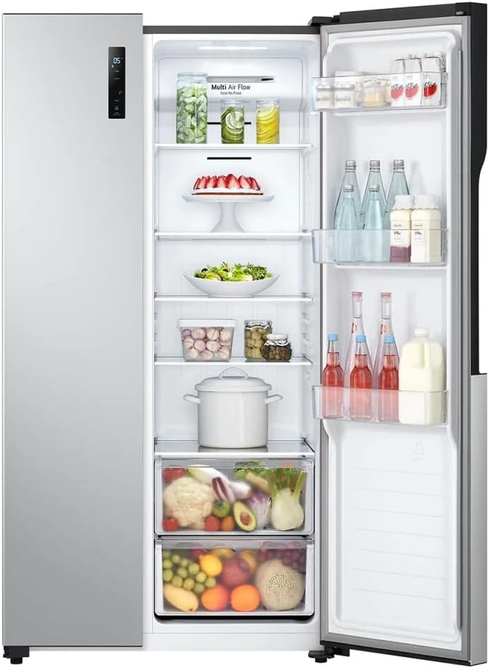 ثلاجة نوفروست ال جي بموتور انفرتر، 519 لتر، فضي - GCFB507PQAM