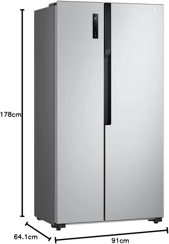 ثلاجة نوفروست ال جي بموتور انفرتر، 519 لتر، فضي - GCFB507PQAM