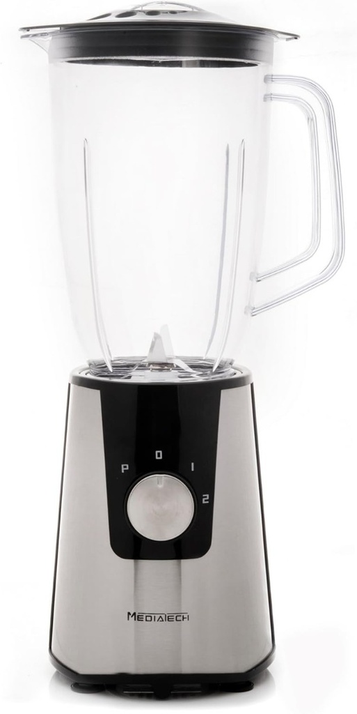 خلاط ميدياتك 3 في 1، بقوة 600 وات، اسود وفضي - MT-B18