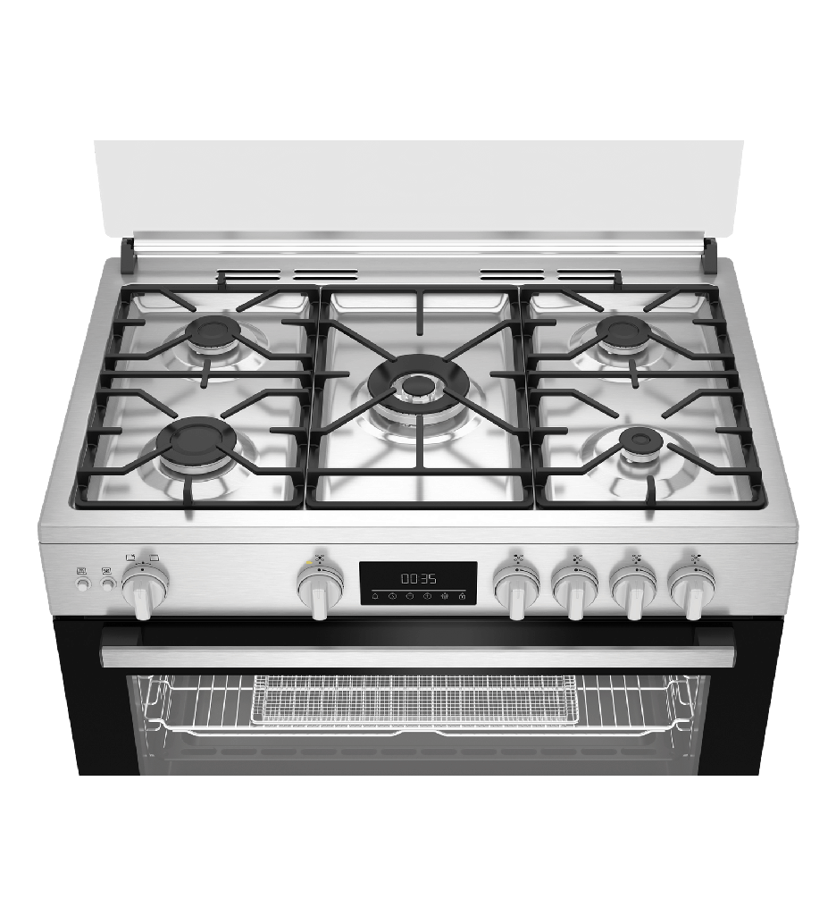 بوتجاز بيكو مقاس 60*90 سم ارتفاع 85 سم - اللون اينوكس -5 شعلات سطح غاز - شعله فرن غاز -شعله شوايه غاز- امان كامل سطح وفرن - غطاء سطح زجاج - ايرفراير - صينيه فرن - شبكه فرن - حامل اواني حديد زهر - شاشه تاتش - اشعال ذاتي - مروحه تبريد - مروحه فرن 1 قط