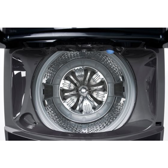 غسالة تحميل علوي، محرك ايه اي دي دي، تربو درام، 6 حركات، 19 كيلوجرام من ال جي - لون أسود متوسط - T19H3SDHT2