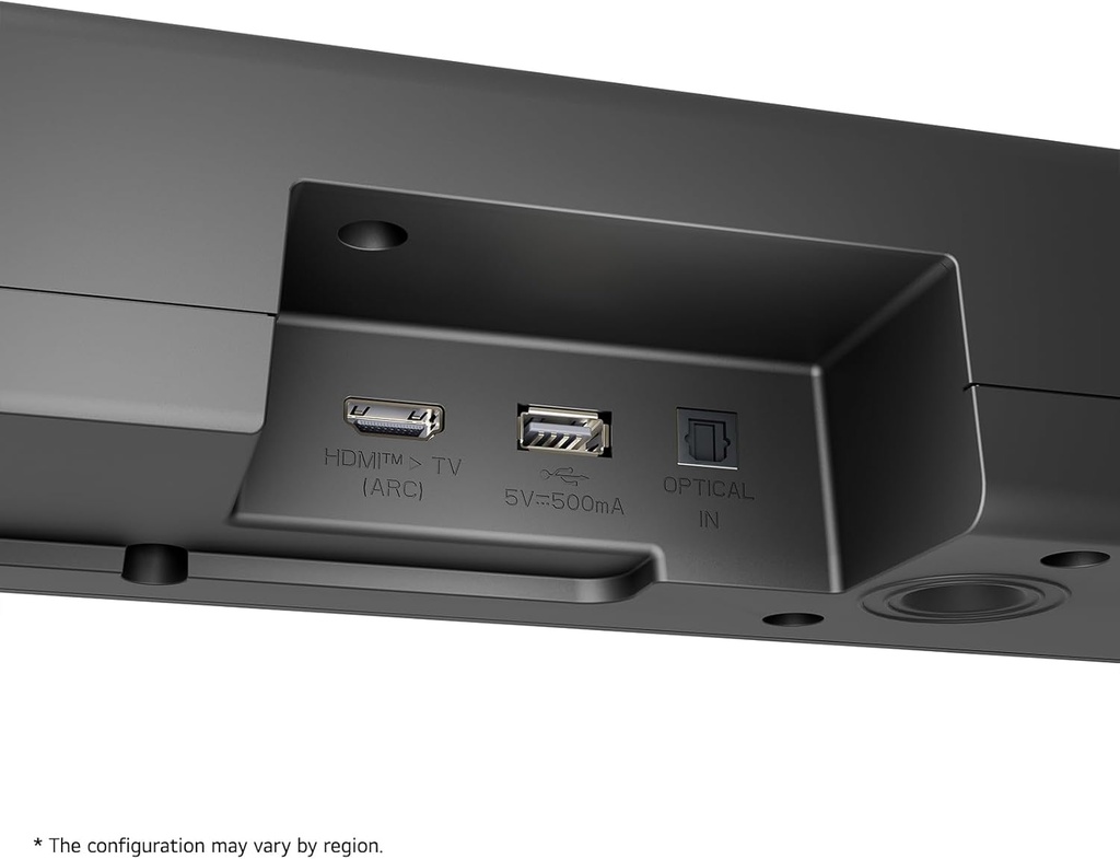 مكبر صوت ساوند بار ال جي، 5.1 قناة 600 وات دولبي ديجيتال، مكبر صوت ساوند بار للتلفزيون مع مضخم صوت لاسلكي ومكبر صوت خلفي لاسلكي، اتصال بصري HDMI، موديل S65TR