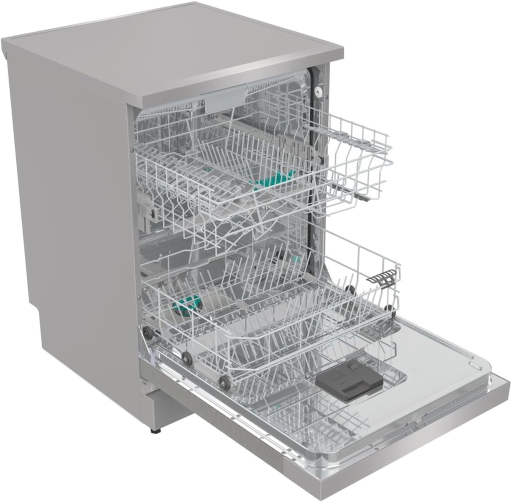 غورينجي غسالة صحون 16 شخص، 6 برامج، 60 سم فضي، تحكم باللمس، GS643D60X