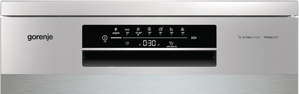 غورينجي غسالة صحون 16 شخص، 6 برامج، 60 سم فضي، تحكم باللمس، GS643D60X