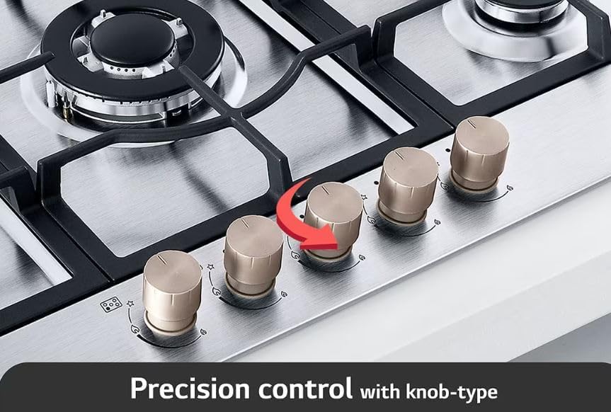 بوتجاز غاز 900 مدمج من ال جي، 5 شعلة، من الفولاذ المقاوم للصدأ