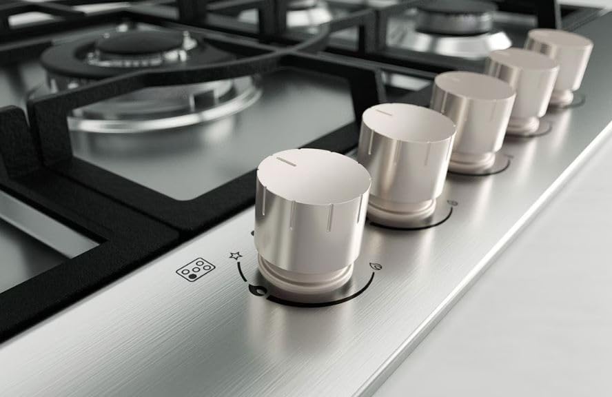 بوتجاز غاز 900 مدمج من ال جي، 5 شعلة، من الفولاذ المقاوم للصدأ