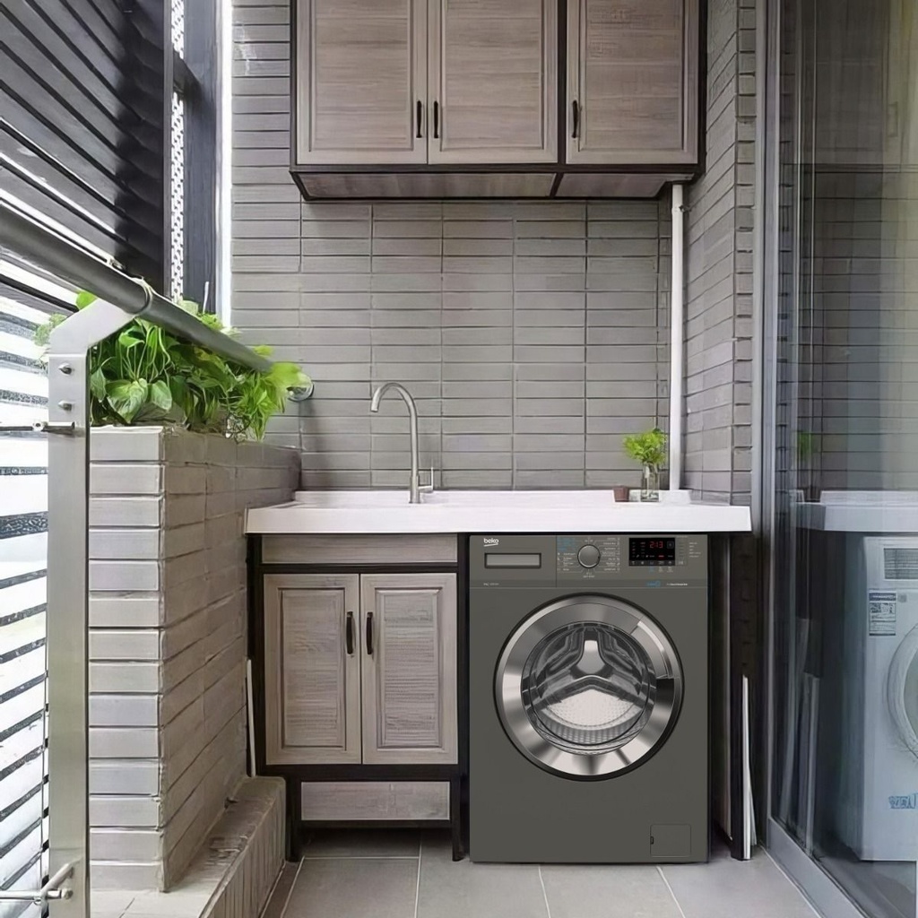 غسالة ملابس انفرتر بيكو، تحميل امامي، 7 كجم، رمادي - WTV 7512 XMCI2