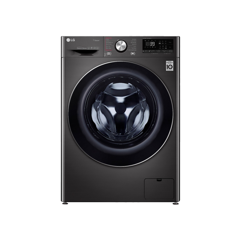LG F4R5VGG2E Steam Washing Machine with Dryer, 9 kg - Black Steel