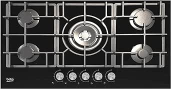 مسطح بلت ان بيكو 60×90 سم 5 شعلة زجاج اسود HISW95226SEL