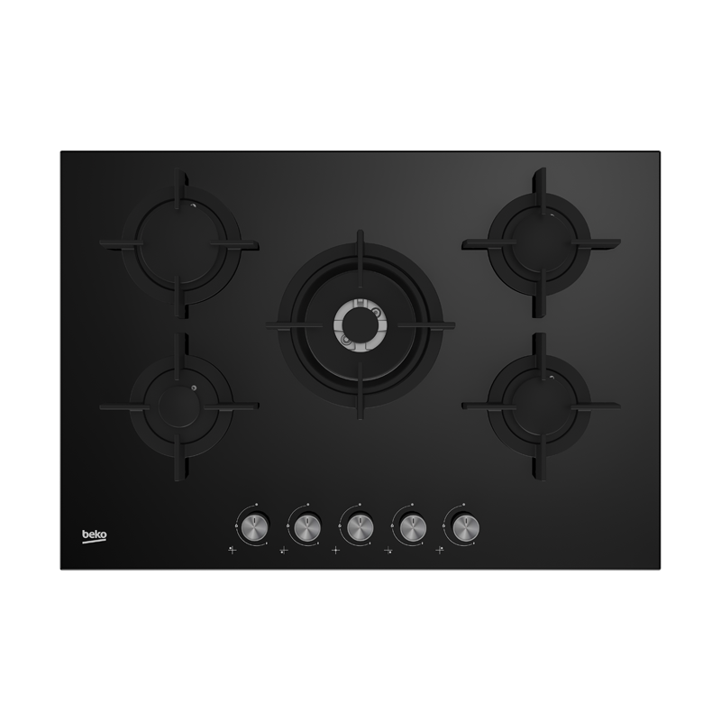 Beko Built-in Gas Hob, 5 Burners, Black- HILW 75222 S