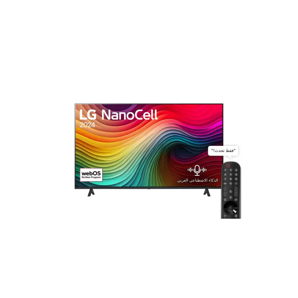 شاشة ال جي 65 بوصة سمارت NanoCell، بدقة 4K UHD، بريسيفر داخلي - 65NANO80T6A