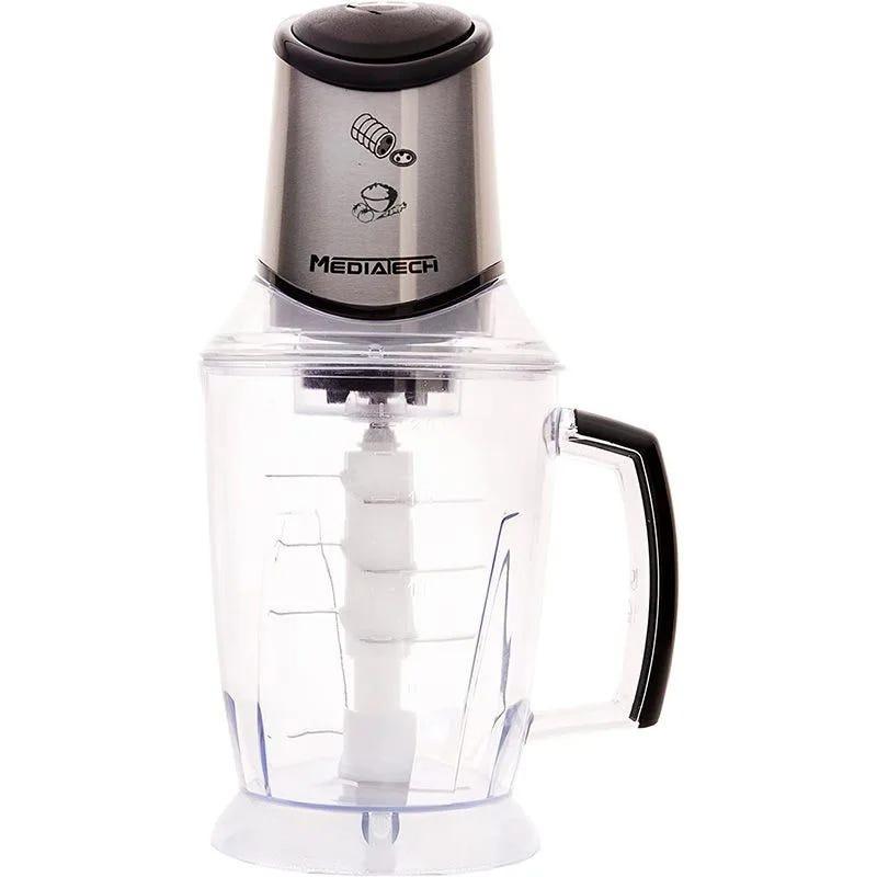 Mediatech Chopper, 2 Liters, 800 Watt, Black and Silver - MT-CR50