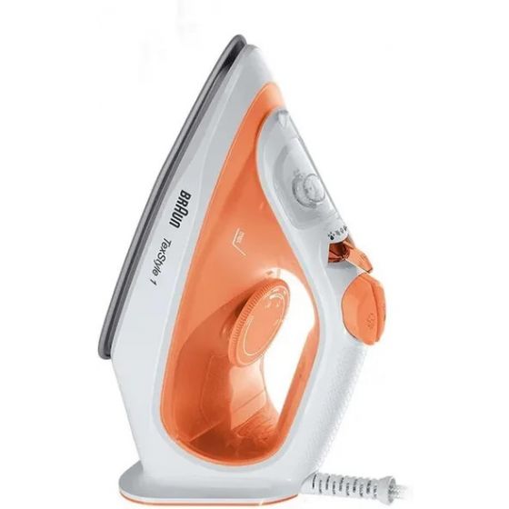 Braun TexStyle 1 Steam Iron, 220ml, 1900 Watt, Orange and White - SI1009OR