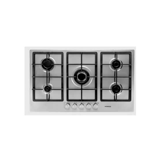 Kenwood Gas Built-in Hob, 90CM, 5 Burners, Silver - HOB90.000SS