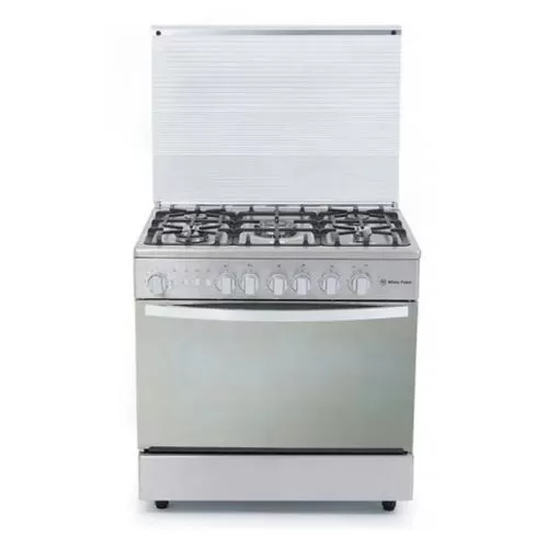 بوتاجاز وايت بوينت 90*60 5 شعلة غاز - امان كامل -استانلس وباب فرن مراية WPGC9060XTOCFSDAM