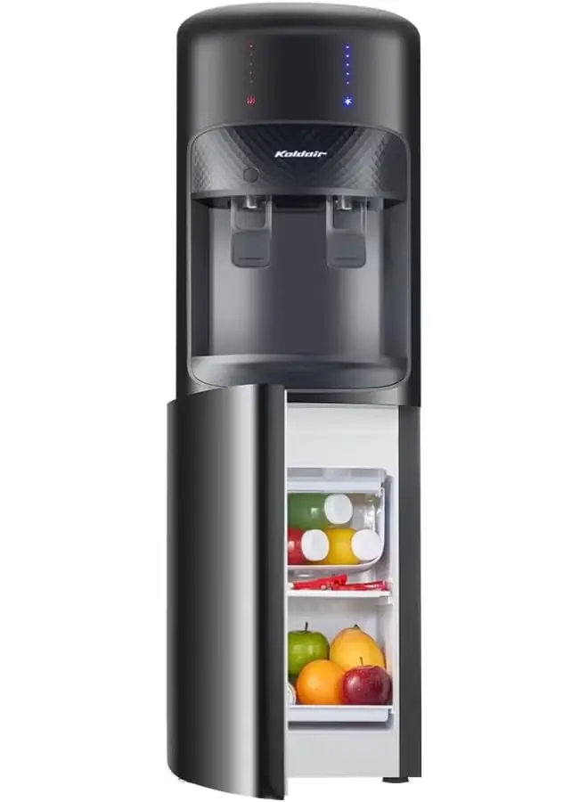 Coldair 2-Tap Water Dispenser with Refrigerator (Cold + Hot) - Black - Type AF Black
