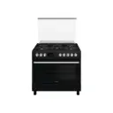 Gorenje Gas Cooker, 90 cm, 5 Burners, 105 Liters, Digital Display, Full Safety Features, Cast Iron Grates, Oven Fan, Key Ignition, Black GGI9C20B