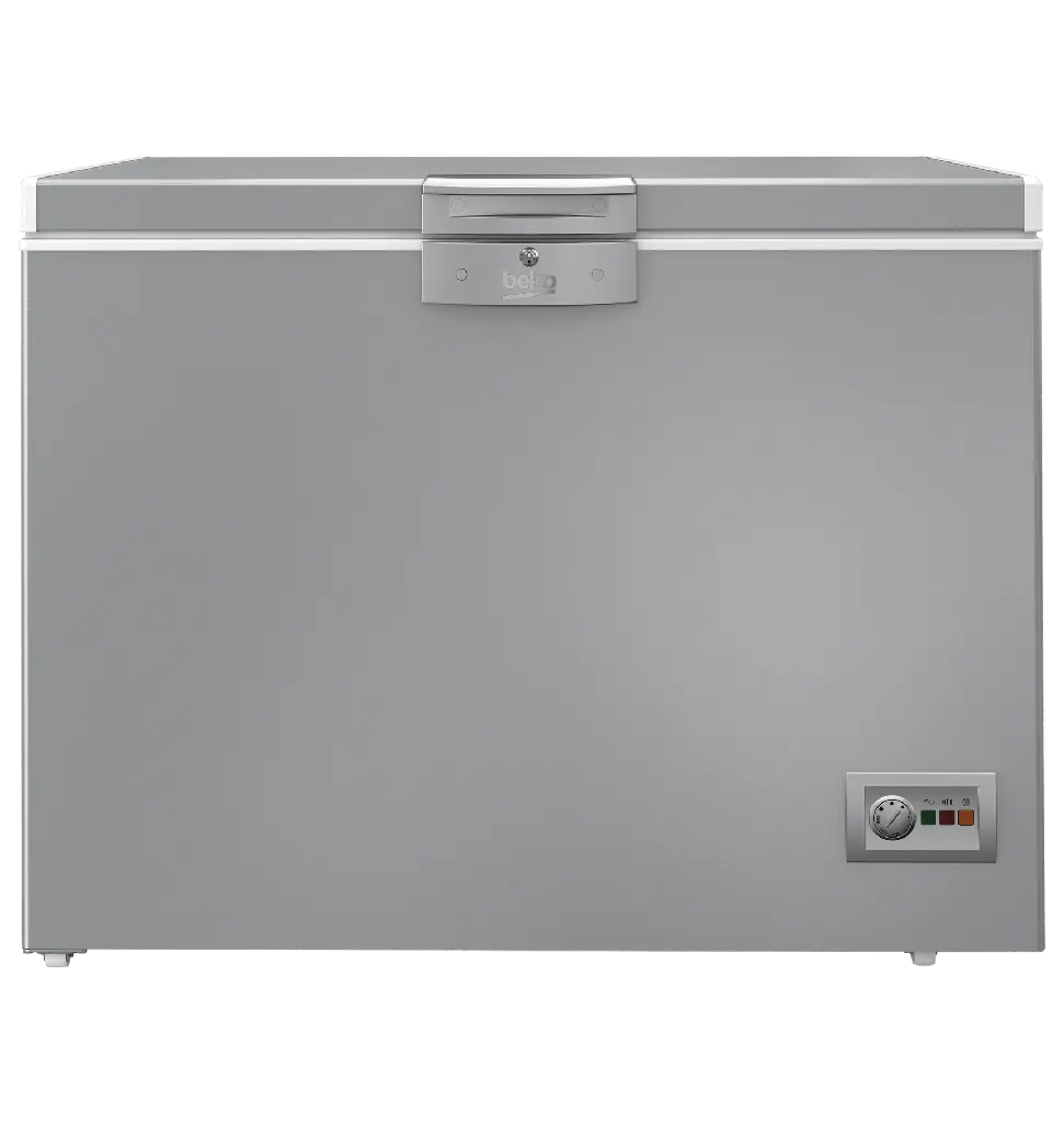 Beko Horizontal Deep Freezer, Defrost, 300 Liters, Silver - HSA32500SEGH