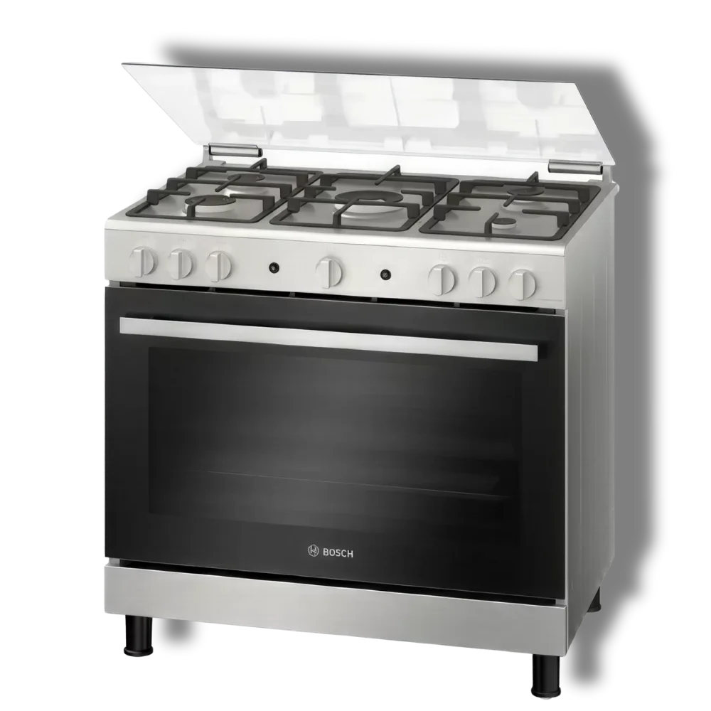 Bosch Series 2 Gas Cooker, 5 Burners, 90cm, Stainless Steel - HGV1F8Y50S