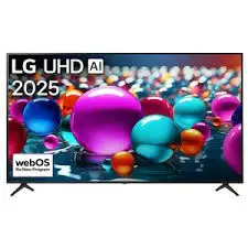 UHD AI Smart TV UA84 4K, powered by Artificial Intelligence and HDR 10 (High Dynamic Range) technology, running on LG's webOS 25 operating system. Model number: 75UA84006LB.AFU.