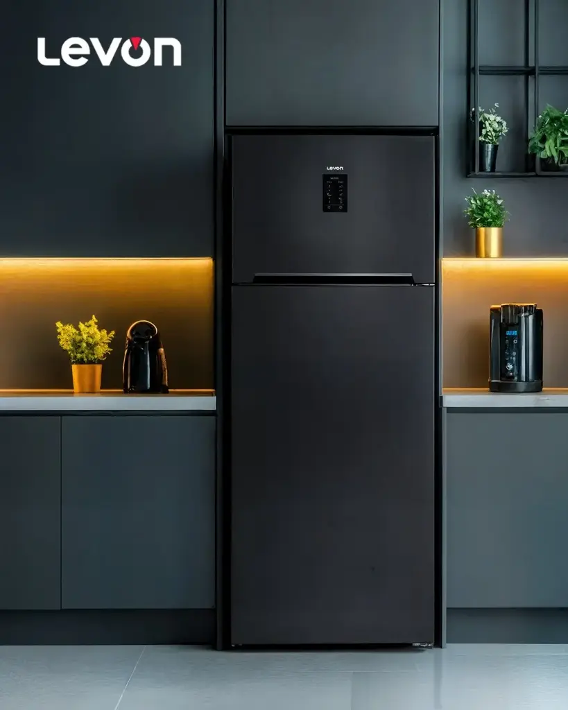 ثلاجة ليفون 451 لتر نوفروست ديجيتال رمادي غامق LV-VR-D-D1496