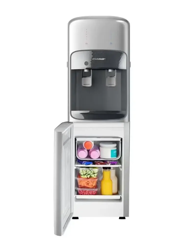 Coldair 2-Tap Water Dispenser with Refrigerator, Type AF, Silver