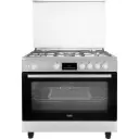 بوتاجاز 5 شعلات 90 سم من فولاذ مقاوم للصدأ بحوامل من الحديد المصبوب، مراوح تبريد وطهي - أمان كامل من بيكو BGGR 11125 GB